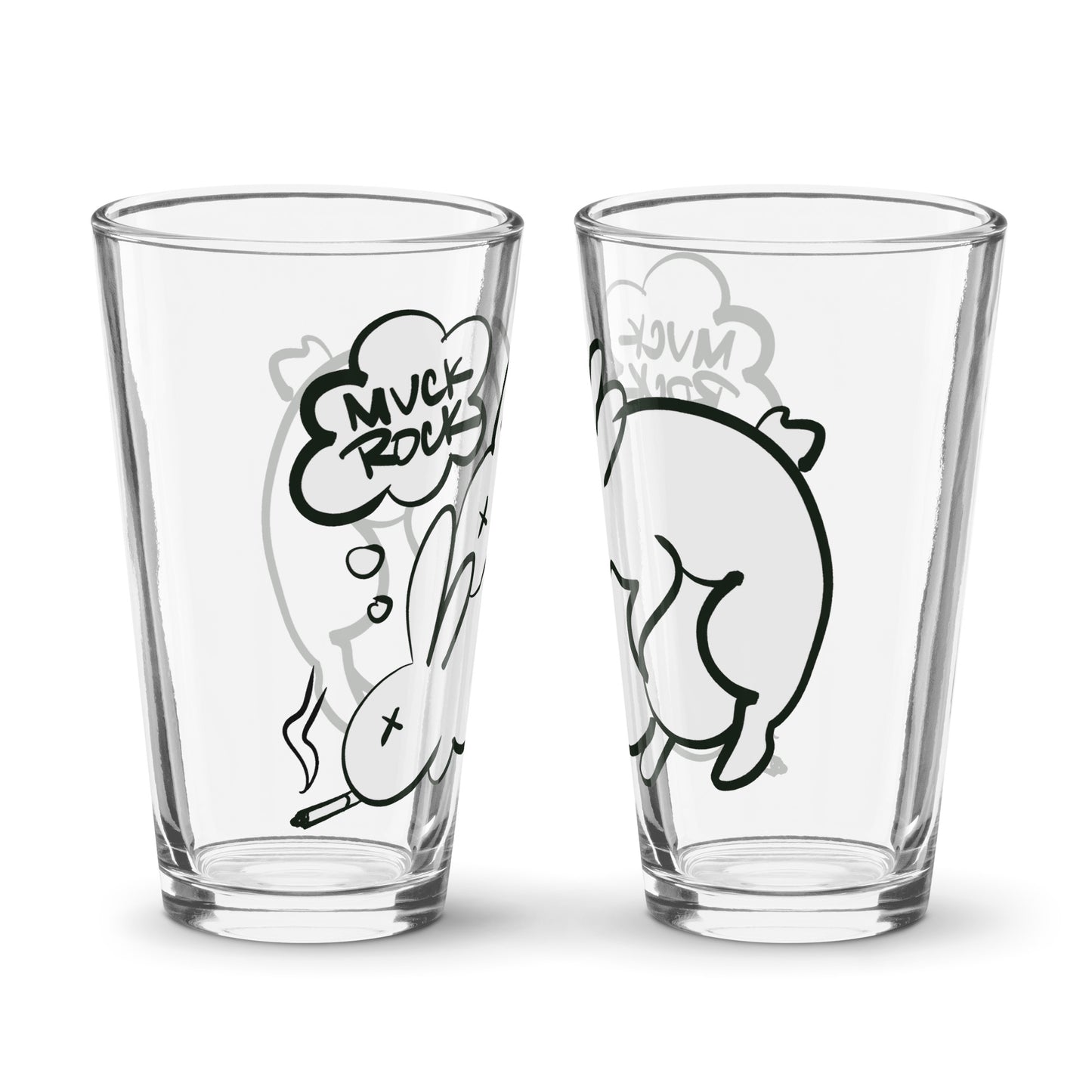 Muckbunnies Pint Glass